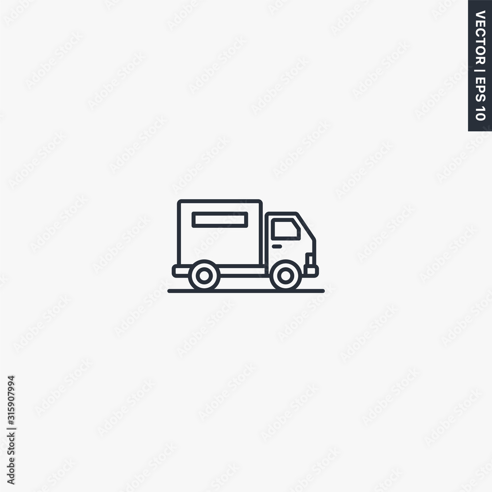 Cargo transportation icon, linear style sign for mobile concept and web design Cargo transportation icon, linear style sign for mobile concept and web design