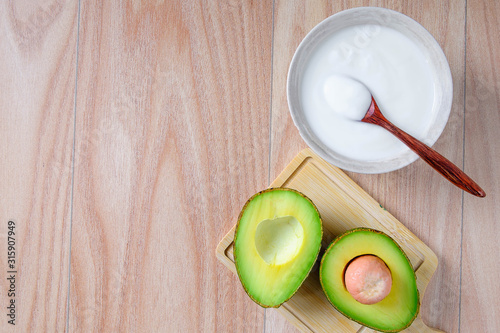 Yogurt and avocado