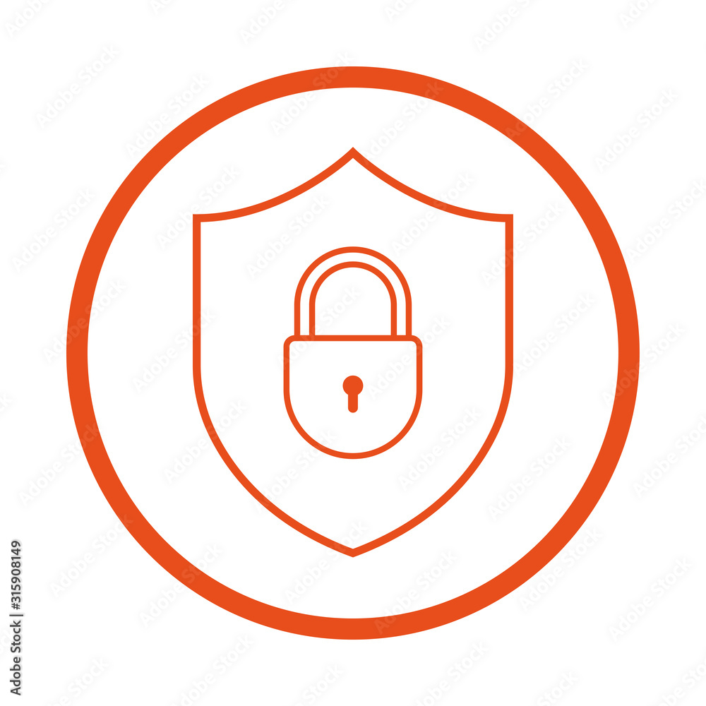 Icon of secure. Concept of encryption. Vector illustration.
