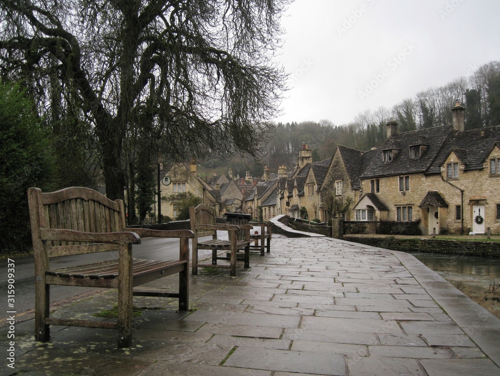 Old medieval village in England