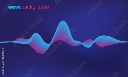 Abstract motion sound wave background. Blue voice recognition concept