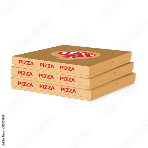 Pizza Boxes on white background.