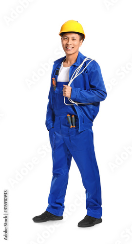 Handsome Asian worker on wh...