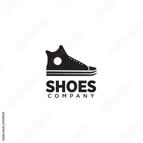 Man shoes logo design vector template