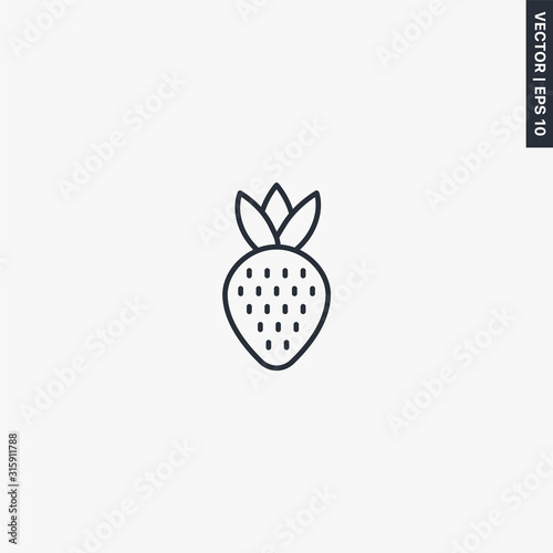 Strawberry icon, linear style sign for mobile concept and web design