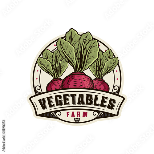 Vegetables Farm vintage logo design inspiration