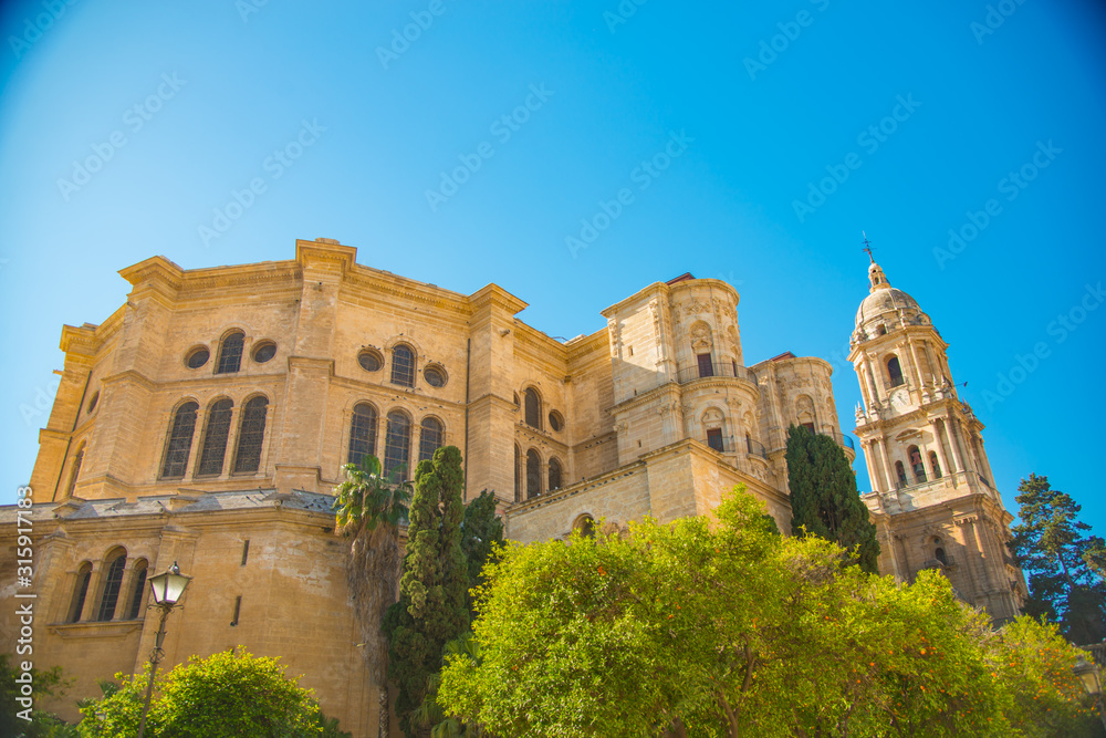 ANDALUSIA, SPAIN - February 6, 2019: Malaga is a town in Granada, Spain. It is known as La Malaga de Picaso.