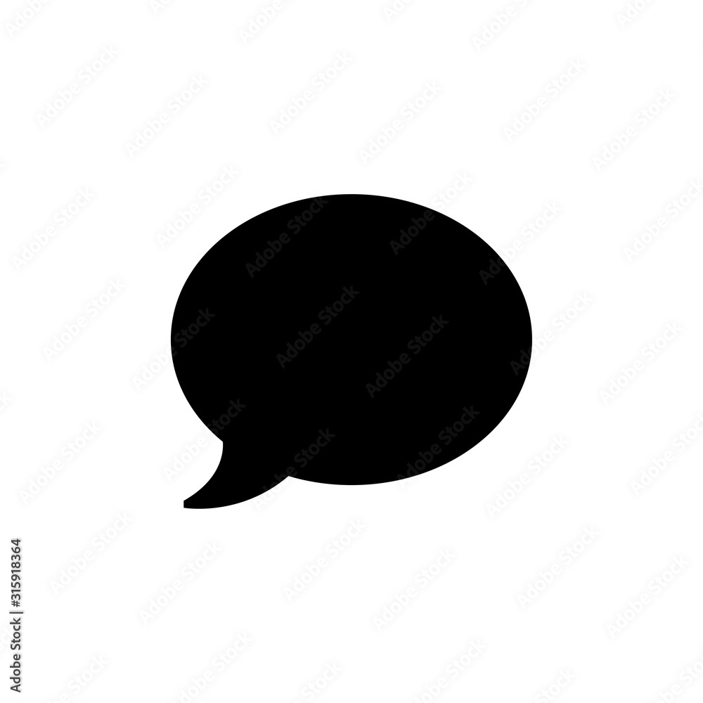 Speech bubble flat vector icon isolated on white background Speech bubble flat vector icon isolated on white background
