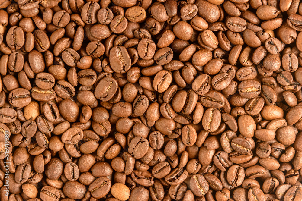 Natural roasted coffee beans. Indignant for tonic. Coffee industry Natural roasted coffee beans. Indignant for tonic. Coffee industry