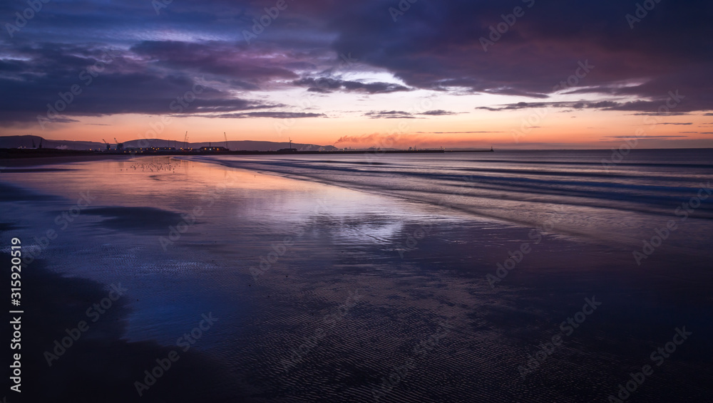 sunset over the sea