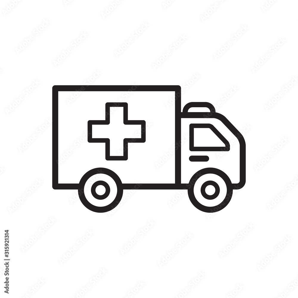 ambulance icon collection, trendy style ambulance icon collection, trendy style