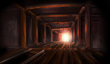 Illustration of underground mine empty dark and abandoned