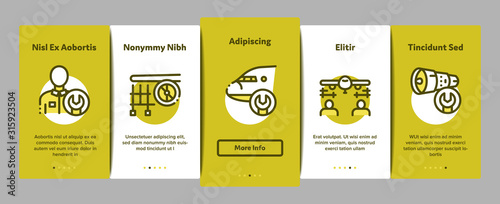 Aircraft Repair Tool Onboarding Mobile App Page Screen Vector. Aircraft Engine And Chassis, Helicopter And Airplane, Master And Hangar Concept Linear Pictograms. Color Contour Illustrations