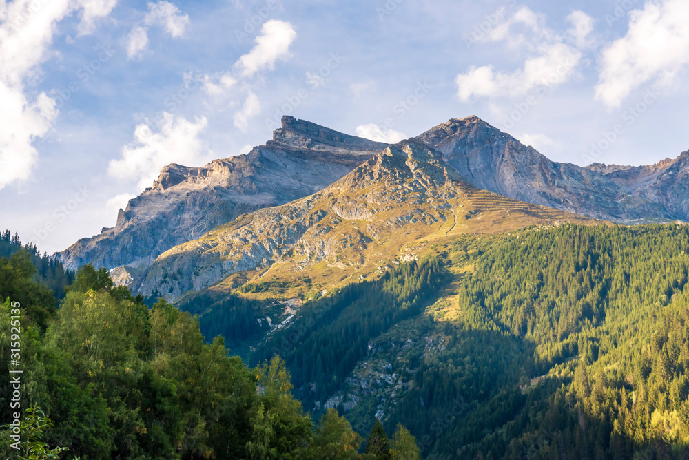 view of mountains in the alps view of mountains in the alps