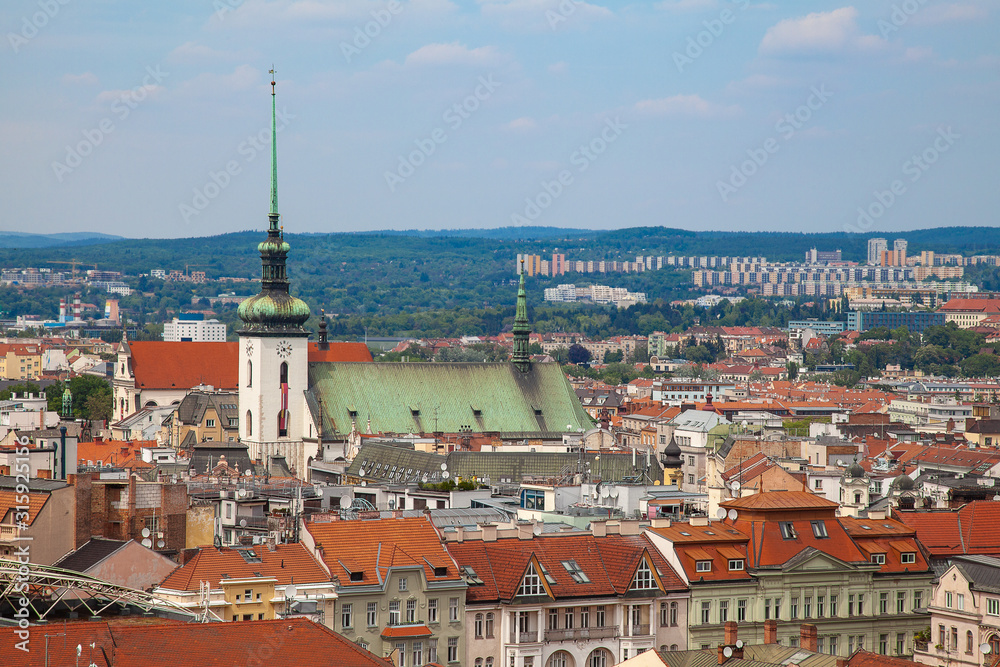 Obraz premium Aerial view of the city of Brno (Czech Republic)