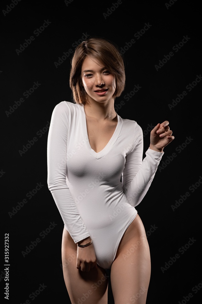 Sexy asian girl model, woman body contour, beautiful sexy asian Stock Photo  | Adobe Stock
