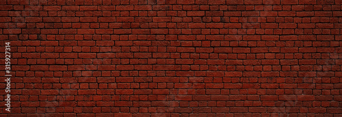 Old Red And Brown Brick Wall. Fragment Of Brick Wall Of Old Building Closeup. Web Banner And Panoramic.