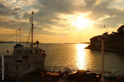 sunset on the sea