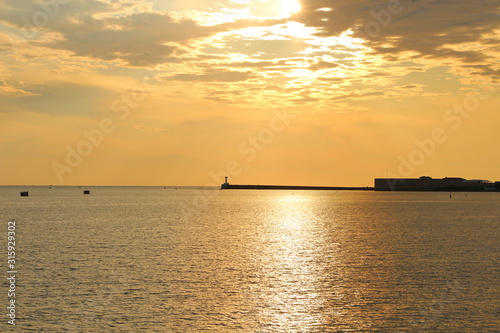 sunset on the sea