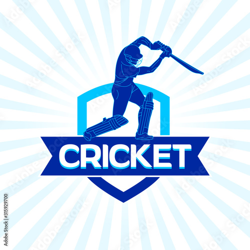 Abstract Cricket team logo design, concept, poster, template, banner, icon, unit, label, web, mnemonic - vector, illustration