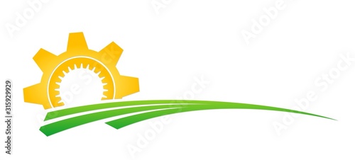 The dawn symbol of the sun in the wheat field.