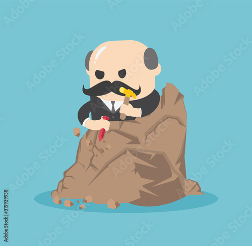 Concept cartoon illustration Concept in order to find freedom with himself