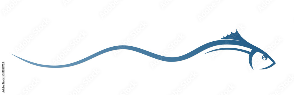 Fish with a blue wave. Fish with a blue wave.