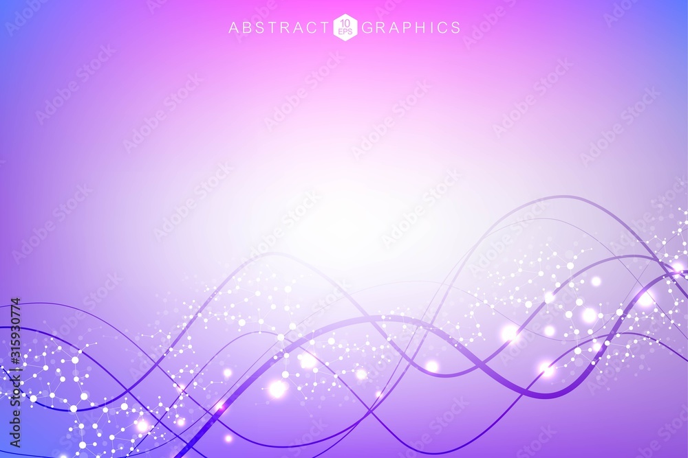 Structure molecule and communication. Dna, atom, neurons. Scientific concept for your design. Connected lines with dots. Medical, technology, chemistry, science background. Vector illustration. Structure molecule and communication. Dna, atom, neurons. Scientific concept for your design. Connected lines with dots. Medical, technology, chemistry, science background. Vector illustration.