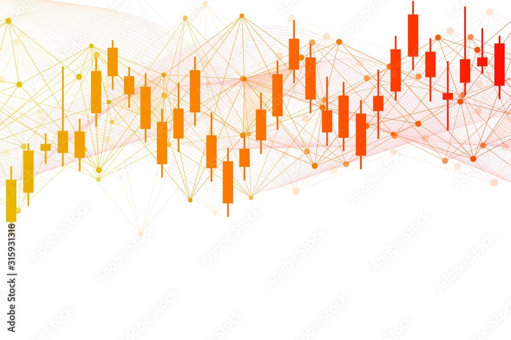 Stock market or forex trading graph. Chart in financial market vector illustration Abstract finance background. - obrazy, fototapety, plakaty 