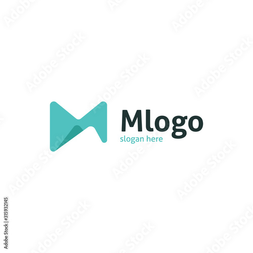 Cute flat trendy M letter initial logo template
