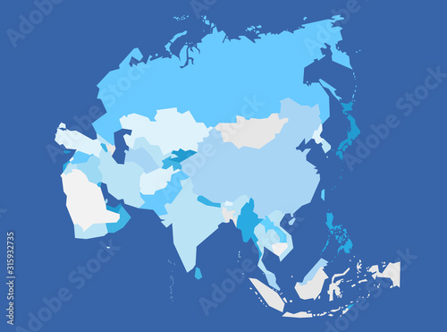 Mappa dell'Asia - illustrazione vettoriale	