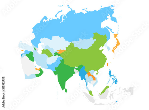 Mappa dell Asia - illustrazione vettoriale 