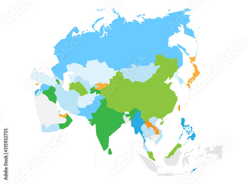 Mappa dell'Asia - illustrazione vettoriale	