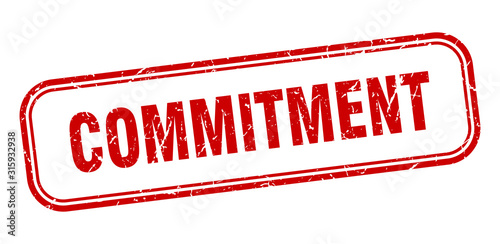 commitment stamp. commitment square grunge red sign