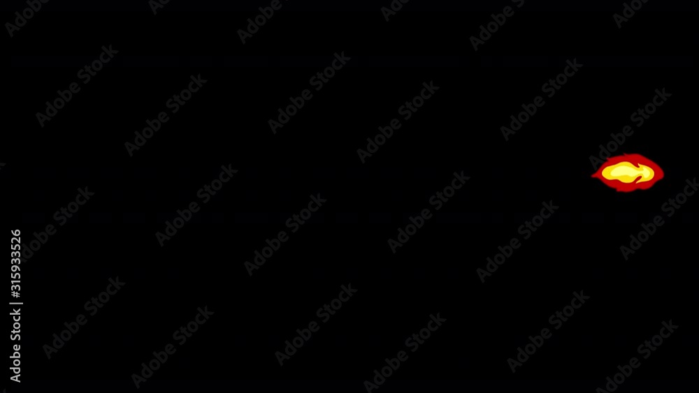 Cartoon FX Fire Element with alpha channel. Horizontal comic fire animation Cartoon FX Fire Element with alpha channel. Horizontal comic fire animation