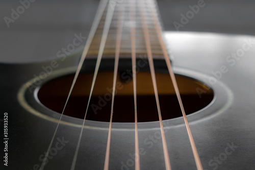 black acoustic guitar strings