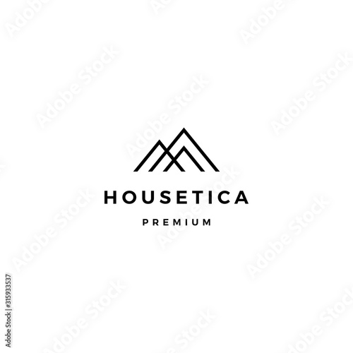 house home mortgage roof architect logo vector icon illustration