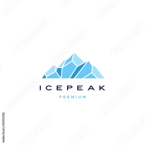 ice peak mount stone mountain adventure icepeak geometric logo