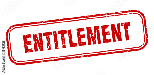 entitlement stamp. entitlement square grunge red sign