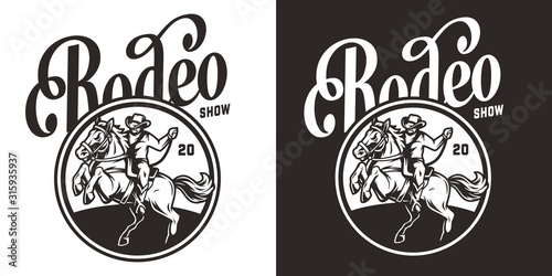 Vintage rodeo show round label