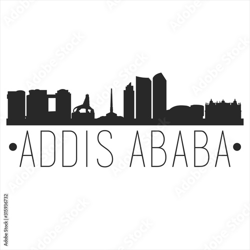 Addis Ababa Ethiopia. City Skyline. Silhouette City. Design Vector. Famous Monuments.