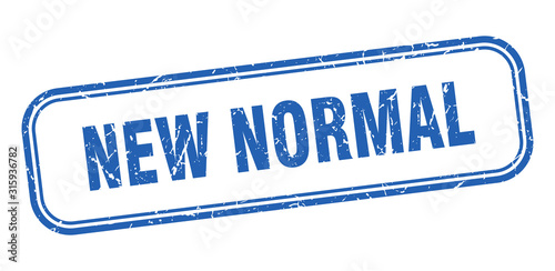 new normal stamp. new normal square grunge blue sign