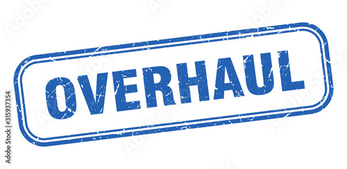 overhaul stamp. overhaul square grunge blue sign