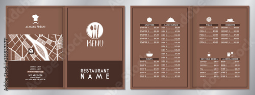 Vintage/ retro restaurant menu template - (starters, soups, main