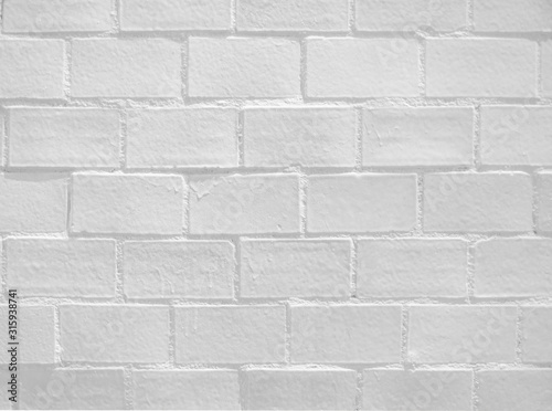 White brick wall with smudges. Brickwall texture or background. Whitewashed walls in the interior are made of old clay bricks.