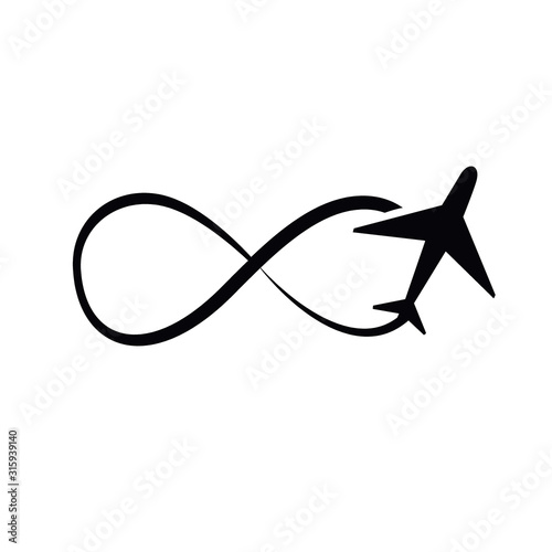 Plane Black Symbol Vector Illustration