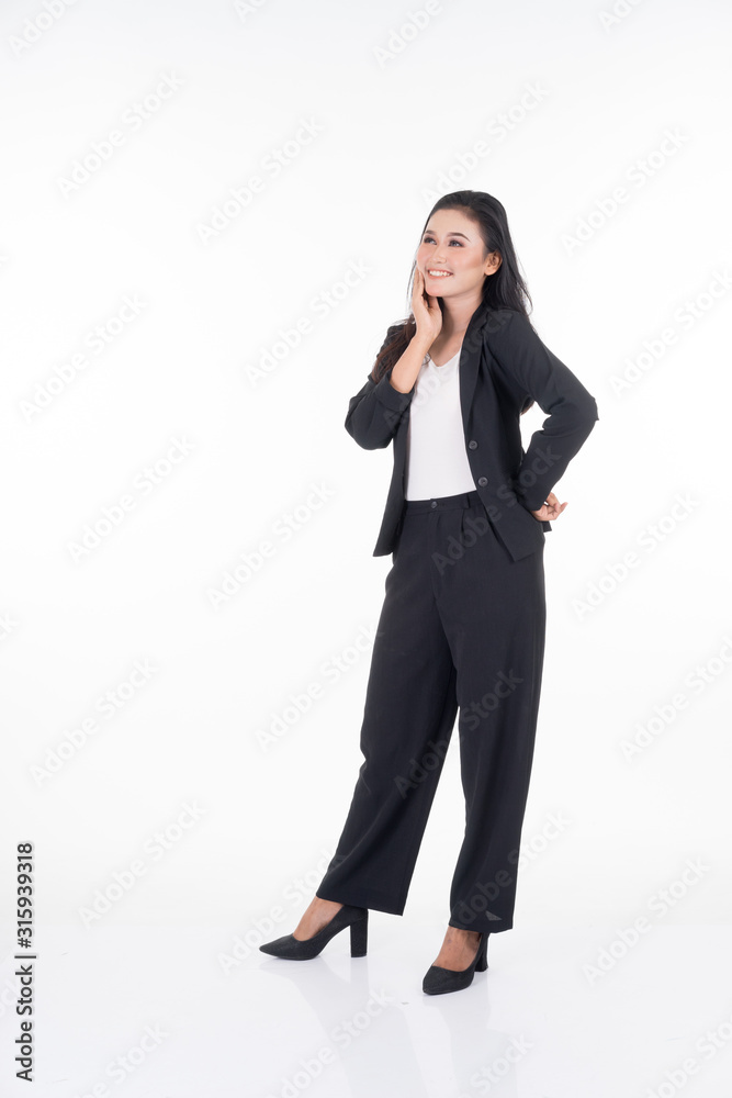 A portrait of a beautiful businesswoman with various poses isolated on white background. A portrait of a beautiful businesswoman with various poses isolated on white background.