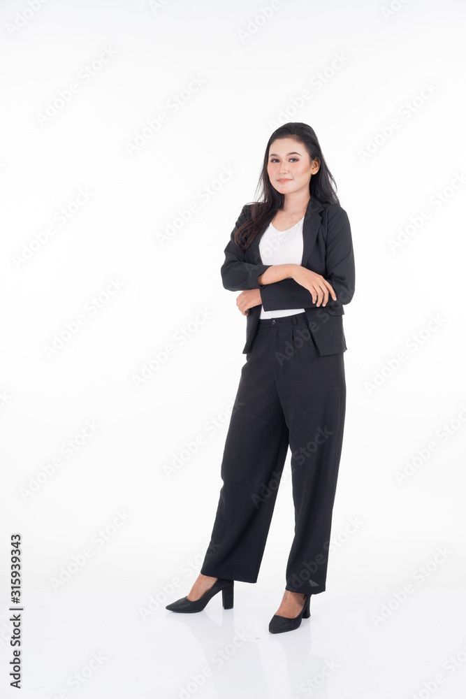 A portrait of a beautiful businesswoman with various poses isolated on white background. A portrait of a beautiful businesswoman with various poses isolated on white background.