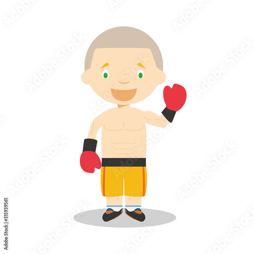 Sports cartoon vector illustrations: Boxing
