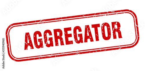 aggregator stamp. aggregator square grunge red sign